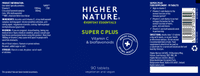 Higher Nature Super C Plus (Ultra C Plus) - Vitamin C & Bioflavonoids 90 Tabs