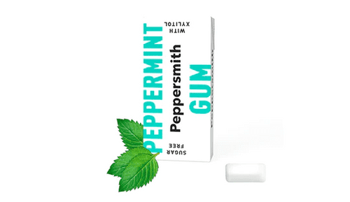 Peppersmith 100% Xylitol Peppermint Chewing Gum Pocket Packs (15g), (Pack of 12)