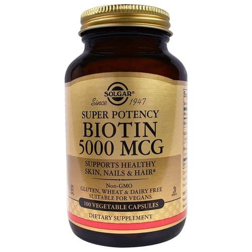 Solgar Biotin 5000 mcg Vegetable Capsules - Pack of 100