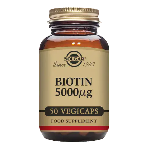 Solgar Biotin 5000 mcg Vegetable Capsules - Pack of 50