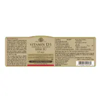 Solgar Vitamin D3 1000 IU (25 µg) Chewable Tablets - Pack of 100 Healthy Bones