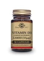 Solgar Vitamin D3 Cholecalciferol 2200 IU 55µg Vegetable Capsules Pack of 50