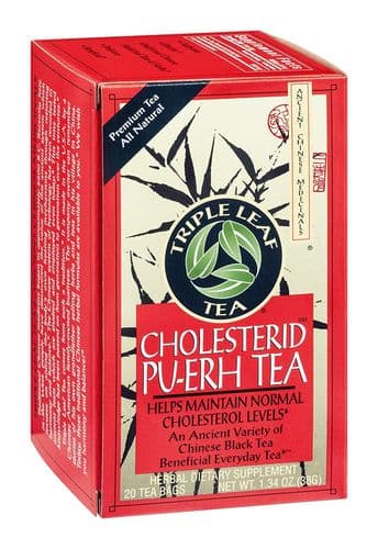 Triple Leaf Tea Herbal Cholesterid Premium Pu-erh Black Tea Drink