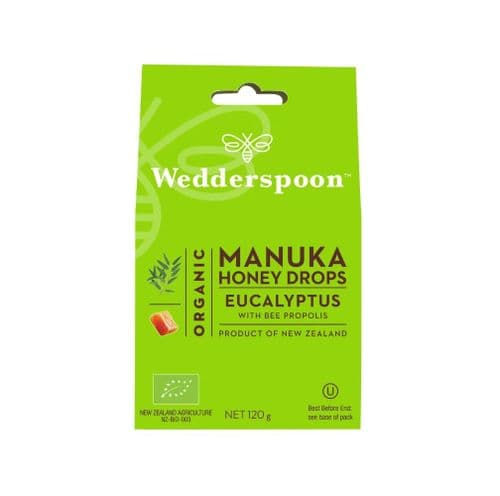 Wedderspoon ORGANIC NatuManuka Honey Drops with Eucalyptus & Bee Propolis