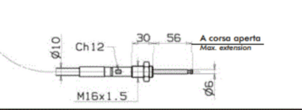 Lever Cable PTO Control 3000mm - BLUE CABLE - 10101803002
