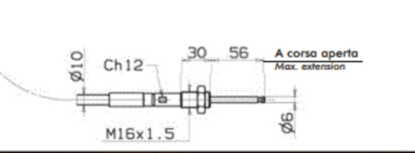 Lever Cable PTO Control 3500mm - BLUE CABLE - 10101803502