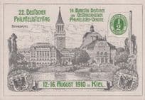 12th-16th August 1910 in Kiel German Philatelistentag FDC Postcard