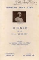 12th Congress Dinner WW2 Military Cross Doctor Amazing Hand Signed Menu