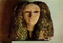 12th Dynasty Egyptian Wooden Head Woman Cairo Postcard