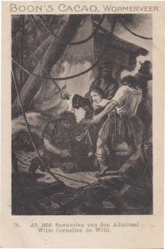 1658 Admiral Witte Cornelius Dutch Antique Military Trade Card