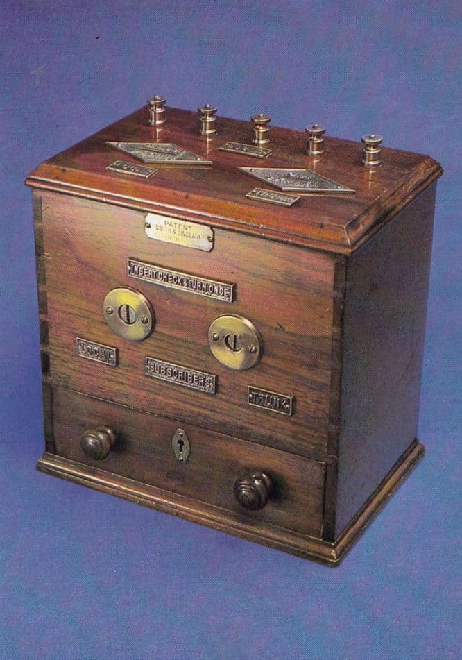 1884 Victorian Phone Coinbox Telephone British Showcase Postcard