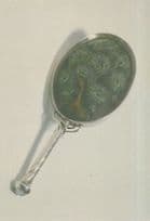 1903 Silver Hand Mirror CR Ashbee Peacock Design Art Postcard