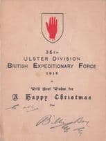 1916 Ulster Army UK WW1 Hand Signed Soldier Card & Painting s