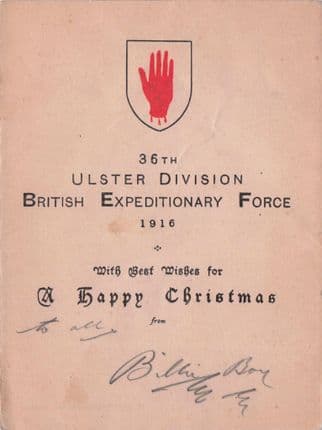 1916 Ulster Army UK WW1 Hand Signed Soldier Card & Painting s