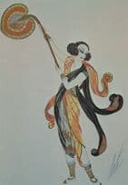 1919 French Fan Bearing Slave Girl Jewellery Postcard