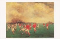 1920s Football Match French Artist Gaston Vadou Painting Postcard