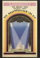 1925 To Pantomime & Play London Theatre Train Underground Postcard