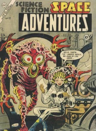 1950s Space Adventures Comic Book Time Travel Monster Postcard