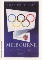 1956 Olympic Games Melbourne Australia Poster Postcard