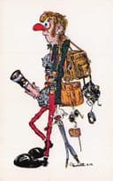 1970s Convict Old Camera Man Torch Backpack 1970s Comic Postcard