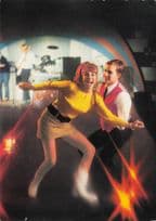 1970s Disco Lycra Ladies Sexy Mini Dress Fashion Nightclub Postcard