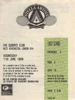 1986 Queens Tennis Club Wimbledon Rain London Ticket Map
