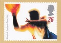 1996 Paralympics Basketball Royal Mail Stamp Ltd Edn Postcard