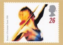 1996 Paralympics Javelin Throwing Royal Mail Stamp Ltd Edn Postcard