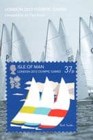 2012 Olympic Games Sailing 37p Boats Isle Of Man Postcard