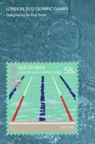 2012 Olympic Games Swimming 58p London Race Isle Of Man Postcard