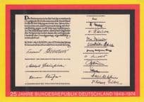 25 Jahre Bundesrepublik Deutschland 1949 to 1974 German FDC Postcard