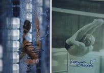 2x Unidentified German Diving Swimming Olympics Hand Signed Photo s