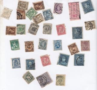 30x Belgium Small Stamp Bundle Incl Victorian 1800s Stamps