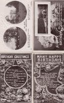 4x Beautiful Antique Character Real Photo Greeting Postcard s