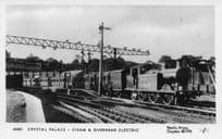 575 Old Train at Crystal Palace Station Pamlin Prints Railway RPC Postcard