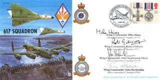 617 Squadron Dambusters 4x 1970s Wing Commander RAF MULTI Hand Signed FDC
