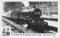 7011 Old Banbury Castle Train in Birmingham Station Pamlin Prints Railway RPC Postcard