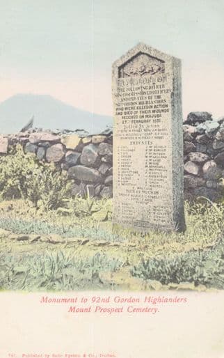 92nd Gordon Highlanders Mount Prospect Cemetery WW1 Military Postcard