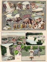 A Hearty Greeting From Natal South Africa 2x Old Rare Postcard