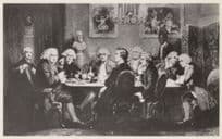 A Literary Party at Sir Joshua Reynolds Real Photo Old Postcard