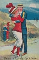 A Lovely Spot To Kiss Not Location Old Comic Humour Postcard