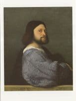 A Man With A Quilted Sleeve Titian London Gallery Painting Postcard