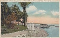 A Morning Walk On Shore Path Spring Haven Lake Geneva Wis USA Postcard
