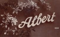 A Name Called Albert With Flowers Greetings Old Postcard