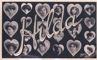 A Name Called Hilda Antique Multiple Image RPC Actress Postcard