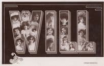 A Name Called Will Big Letters Actresses Postcard