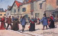 A National Dance Brittany Antique French Art Comic Old Postcard