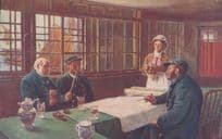 A Nautical Argument WW1 Ship Painting Old Wartime Postcard