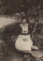 A Spring Idyl 1879 Victorian Farm Fruit Lady Postcard