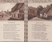 A Thought For The Day Kathleen Partridge 2x Old Mint Songcard Postcard s